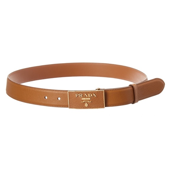 Prada Logo Plaque Saffiano Leather Belt size: 34” - Picture 1 of 4